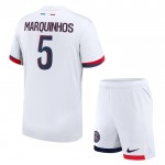 Günstige Fußballtrikots Paris Saint-Germain Marquinhos 5 Kinder Auswärtstrikot 2024-25 Kurzarm